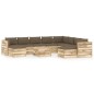 11-tlg. Garten-Lounge-Set mit Kissen Grün Imprägniertes Holz 11-tlg. Garten-Lounge-Set mit Kissen Grün Imprägniertes Holz