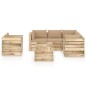 8-tlg. Garten-Lounge-Set mit Kissen Grün Imprägniertes Holz 8-tlg. Garten-Lounge-Set mit Kissen Grün Imprägniertes Holz