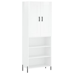 Highboard Hochglanz-Weiß 69,5x34x180 cm Holzwerkstoff