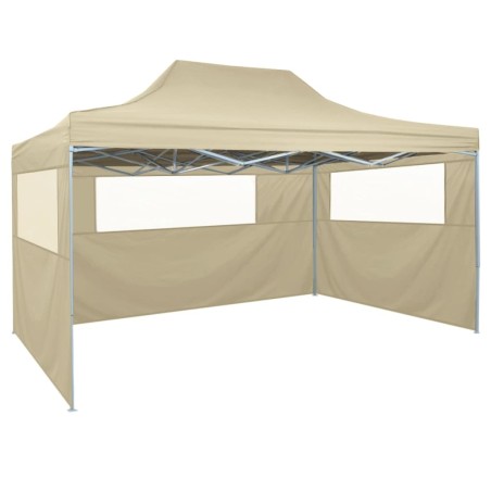Faltzelt mit 3 Wänden 3 x 4,5 m Creme