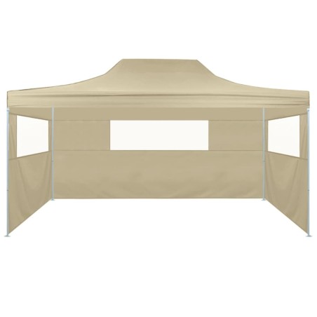 Faltzelt mit 3 Wänden 3 x 4,5 m Creme
