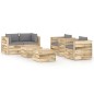 6-tlg. Garten-Lounge-Set mit Kissen Grün Imprägniertes Holz 6-tlg. Garten-Lounge-Set mit Kissen Grün Imprägniertes Holz