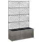 Hochbeet mit Rankgitter 3 Töpfe 83×30×130cm Poly Rattan Grau Hochbeet mit Rankgitter 3 Töpfe 83×30×130cm Poly Rattan Grau