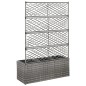 Hochbeet mit Rankgitter 3 Töpfe 83×30×130cm Poly Rattan Grau Hochbeet mit Rankgitter 3 Töpfe 83×30×130cm Poly Rattan Grau
