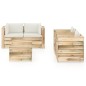 6-tlg. Garten-Lounge-Set mit Kissen Grün Imprägniertes Holz 6-tlg. Garten-Lounge-Set mit Kissen Grün Imprägniertes Holz