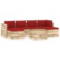 7-tlg. Garten-Lounge-Set mit Kissen Grün Imprägniertes Holz 7-tlg. Garten-Lounge-Set mit Kissen Grün Imprägniertes Holz