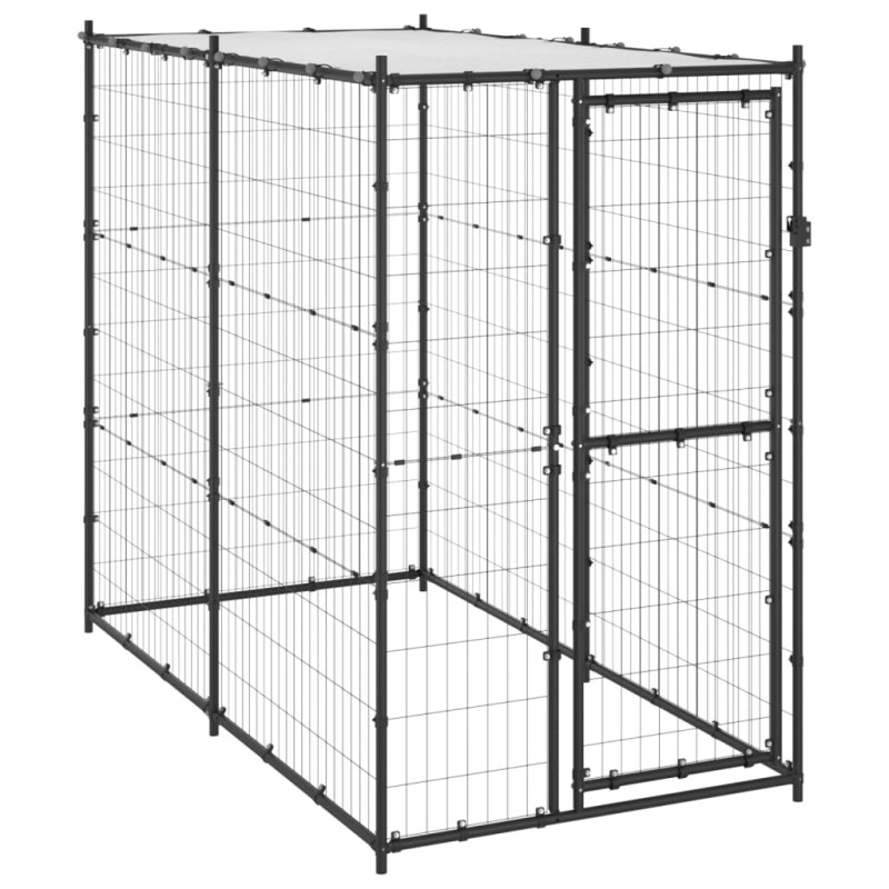 Outdoor-Hundezwinger Stahl mit Überdachung 110x220x180 cm Outdoor-Hundezwinger Stahl mit Überdachung 110x220x180 cm