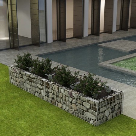 vidaXL Gabionen-Hochbeet Stahl 360×90×50 cm