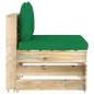 vidaXL Modulares Mittelsofa mit Kissen Grün Imprägniertes Holz vidaXL Modulares Mittelsofa mit Kissen Grün Imprägniertes Holz
