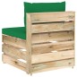vidaXL Modulares Mittelsofa mit Kissen Grün Imprägniertes Holz vidaXL Modulares Mittelsofa mit Kissen Grün Imprägniertes Holz