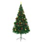 vidaXL Künstlicher Weihnachtsbaum mit Beleuchtung & Kugeln Grün 210 cm vidaXL Künstlicher Weihnachtsbaum mit Beleuchtung & Kugeln Grün 210 cm