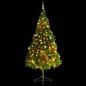 vidaXL Künstlicher Weihnachtsbaum mit Beleuchtung & Kugeln Grün 210 cm vidaXL Künstlicher Weihnachtsbaum mit Beleuchtung & Kugeln Grün 210 cm