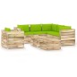 8-tlg. Garten-Lounge-Set mit Kissen Grün Imprägniertes Holz 8-tlg. Garten-Lounge-Set mit Kissen Grün Imprägniertes Holz