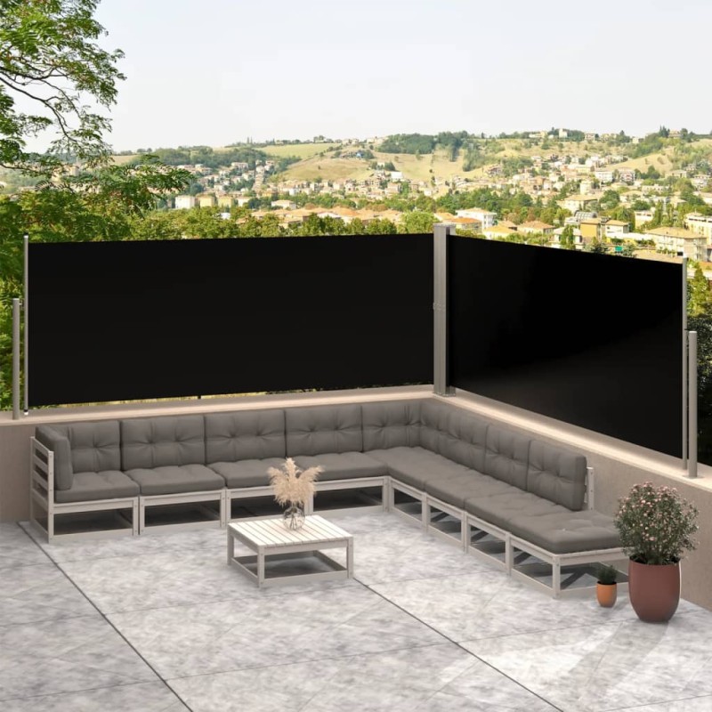 Seitenmarkise Ausziehbar Schwarz 117x600 cm Seitenmarkise Ausziehbar Schwarz 117x600 cm