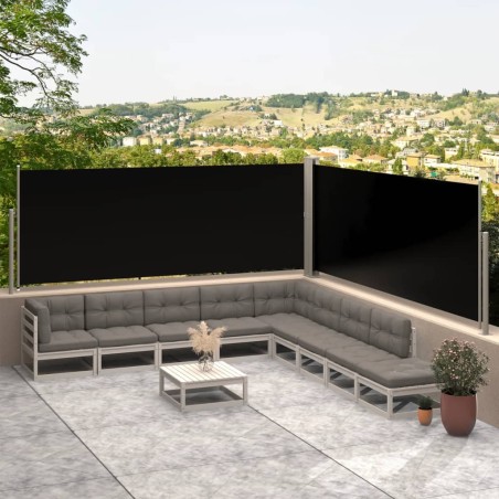 Seitenmarkise Ausziehbar Schwarz 117x600 cm