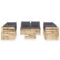9-tlg. Garten-Lounge-Set mit Kissen Grün Imprägniertes Holz 9-tlg. Garten-Lounge-Set mit Kissen Grün Imprägniertes Holz