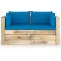 2-Sitzer Outdoor-Sofa mit Kissen Grün Imprägniertes Holz 2-Sitzer Outdoor-Sofa mit Kissen Grün Imprägniertes Holz