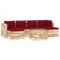 7-tlg. Garten-Lounge-Set mit Kissen Grün Imprägniertes Holz 7-tlg. Garten-Lounge-Set mit Kissen Grün Imprägniertes Holz
