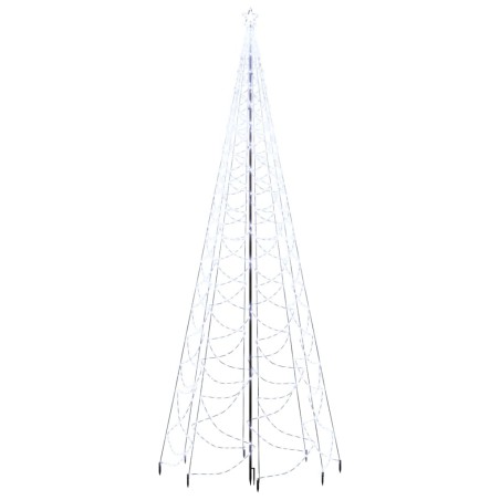 LED-Weihnachtsbaum mit Metallstange 1400 LEDs Kaltweiß 5 m