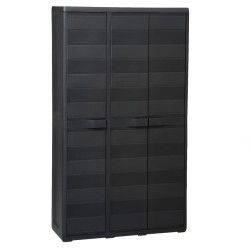 Gartenschrank mit 4 Regalen Schwarz