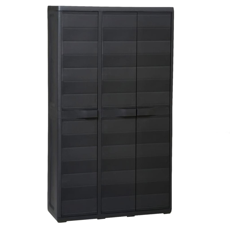 vidaXL Gartenschrank mit 4 Regalen Schwarz vidaXL Gartenschrank mit 4 Regalen Schwarz