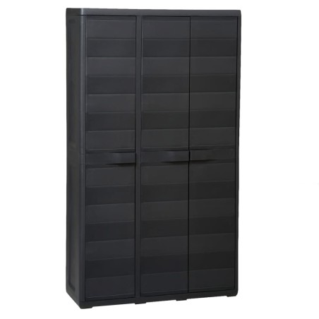 Gartenschrank mit 4 Regalen Schwarz