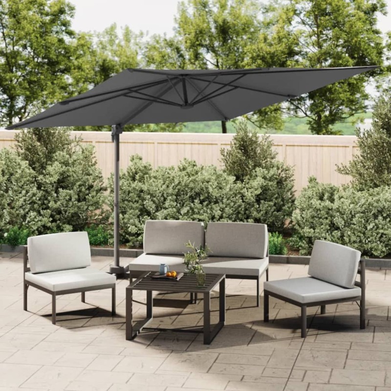 vidaXL Ampelschirm mit Aluminium-Mast Anthrazit 400x300 cm vidaXL Ampelschirm mit Aluminium-Mast Anthrazit 400x300 cm