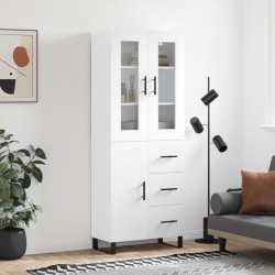 Highboard Hochglanz-Weiß 69,5x34x180 cm Holzwerkstoff