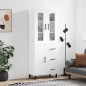 Highboard Hochglanz-Weiß 69,5x34x180 cm Holzwerkstoff Highboard Hochglanz-Weiß 69,5x34x180 cm Holzwerkstoff