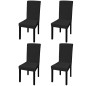 Stretch-Stuhlhussen Gerade 4 Stk. Schwarz Stretch-Stuhlhussen Gerade 4 Stk. Schwarz