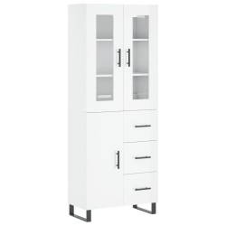 Highboard Hochglanz-Weiß 69,5x34x180 cm Holzwerkstoff