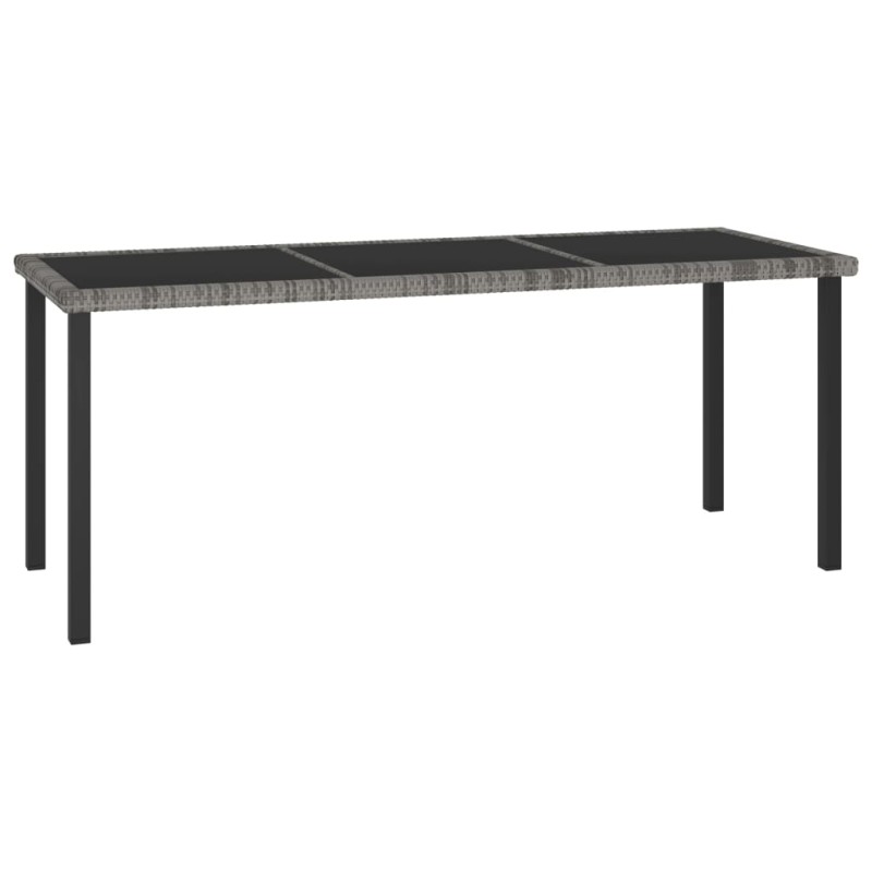 vidaXL Garten-Esstisch Grau 180x70x73 cm Poly Rattan vidaXL Garten-Esstisch Grau 180x70x73 cm Poly Rattan