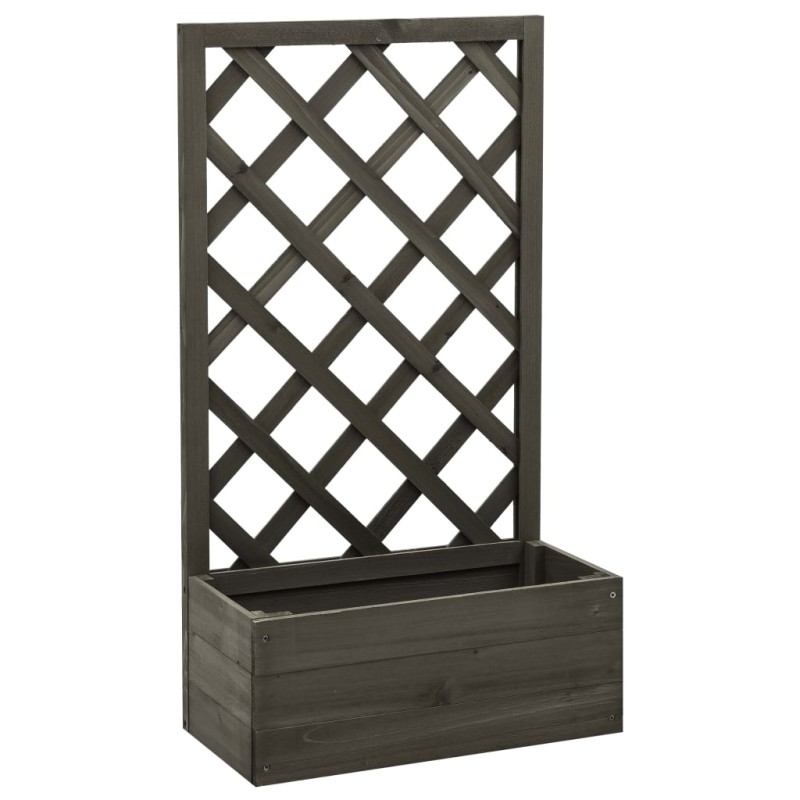 Garten-Spalier mit Blumenkasten Grau 50x25x90 cm Tannenholz Garten-Spalier mit Blumenkasten Grau 50x25x90 cm Tannenholz