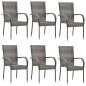 Gartenstühle Stapelbar 6 Stk. Grau Poly Rattan Gartenstühle Stapelbar 6 Stk. Grau Poly Rattan