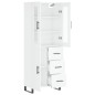 Highboard Hochglanz-Weiß 69,5x34x180 cm Holzwerkstoff Highboard Hochglanz-Weiß 69,5x34x180 cm Holzwerkstoff