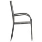 Gartenstühle Stapelbar 6 Stk. Grau Poly Rattan Gartenstühle Stapelbar 6 Stk. Grau Poly Rattan