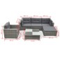 6-tlg. Garten-Lounge-Set mit Auflagen Poly Rattan Grau 6-tlg. Garten-Lounge-Set mit Auflagen Poly Rattan Grau