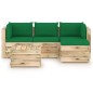 5-tlg. Garten-Lounge-Set mit Kissen Grün Imprägniertes Holz 5-tlg. Garten-Lounge-Set mit Kissen Grün Imprägniertes Holz