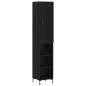 Highboard Schwarz 34,5x34x180 cm Holzwerkstoff Highboard Schwarz 34,5x34x180 cm Holzwerkstoff