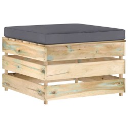 vidaXL Modulare Ottomane mit Kissen Grün Imprägniertes Holz