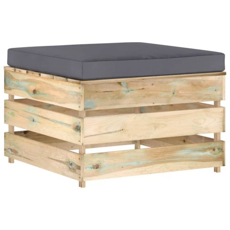 vidaXL Modulare Ottomane mit Kissen Grün Imprägniertes Holz