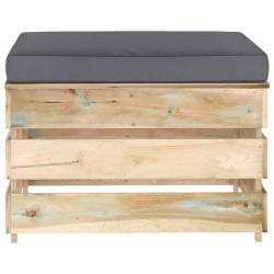 vidaXL Modulare Ottomane mit Kissen Grün Imprägniertes Holz