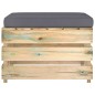 vidaXL Modulare Ottomane mit Kissen Grün Imprägniertes Holz vidaXL Modulare Ottomane mit Kissen Grün Imprägniertes Holz