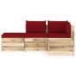 vidaXL 4-tlg. Garten-Lounge-Set mit Kissen Grün Imprägniertes Holz vidaXL 4-tlg. Garten-Lounge-Set mit Kissen Grün Imprägniertes Holz