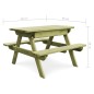 Kinder-Picknicktisch 90x90x58 cm Imprägniertes Kiefernholz Kinder-Picknicktisch 90x90x58 cm Imprägniertes Kiefernholz