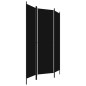 3-tlg. Raumteiler Schwarz 150x180 cm 3-tlg. Raumteiler Schwarz 150x180 cm