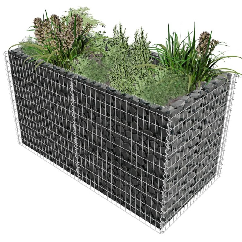 Gabionen-Hochbeet Stahl 180×90×100 cm Silbern Gabionen-Hochbeet Stahl 180×90×100 cm Silbern