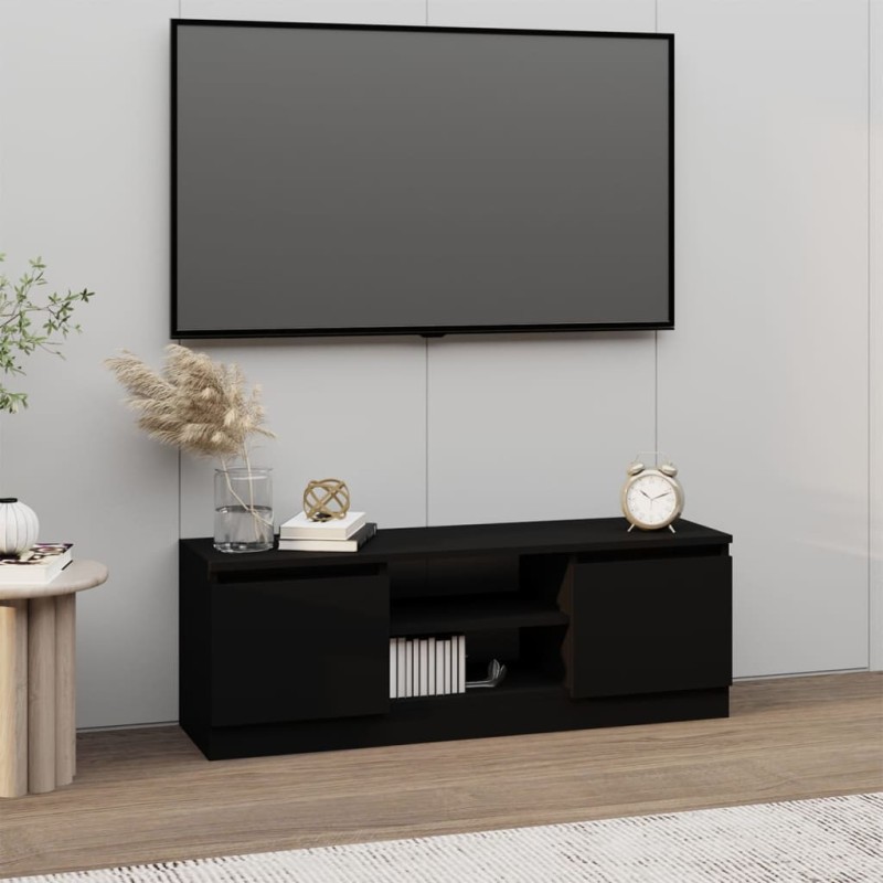 vidaXL TV-Schrank mit Tür Schwarz 102x30x36 cm vidaXL TV-Schrank mit Tür Schwarz 102x30x36 cm