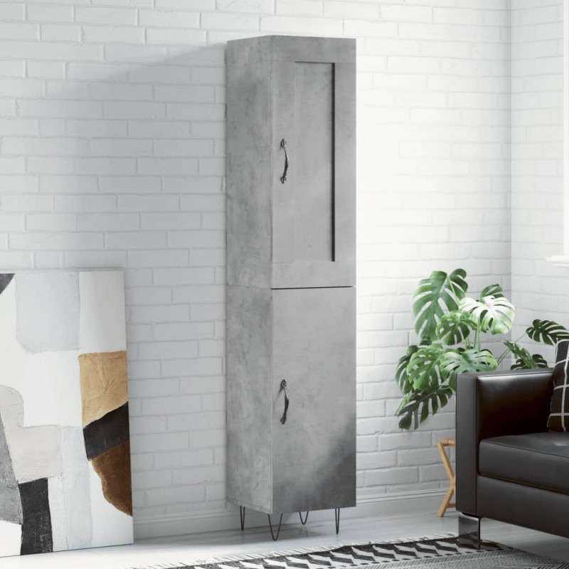 vidaXL Highboard Betongrau 34,5x34x180 cm Holzwerkstoff vidaXL Highboard Betongrau 34,5x34x180 cm Holzwerkstoff