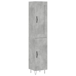vidaXL Highboard Betongrau 34,5x34x180 cm Holzwerkstoff